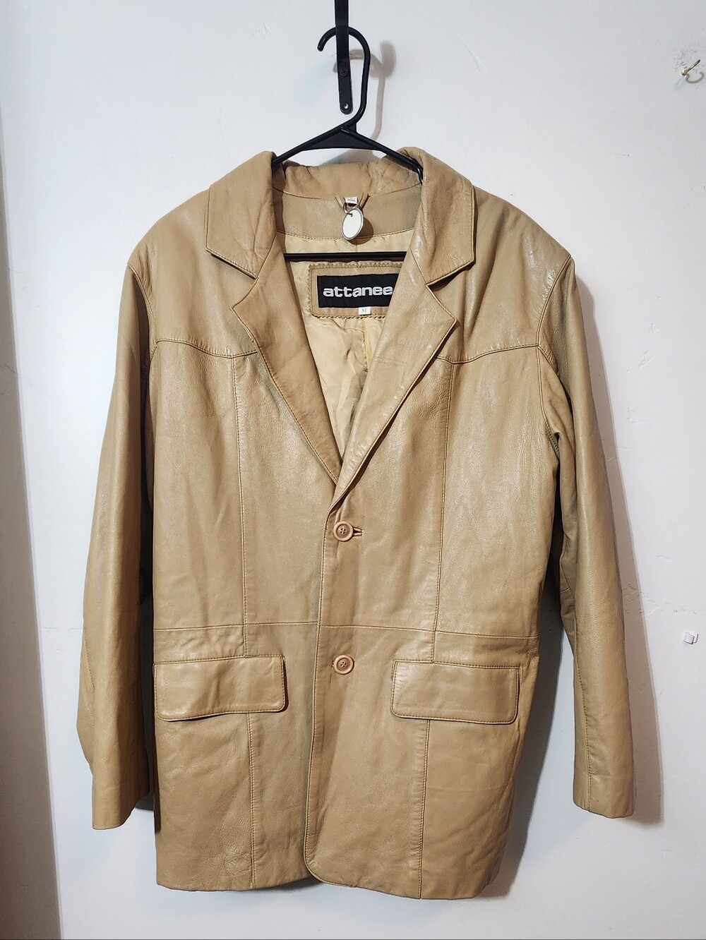 Tan Leather Blazer Jacket - Men's